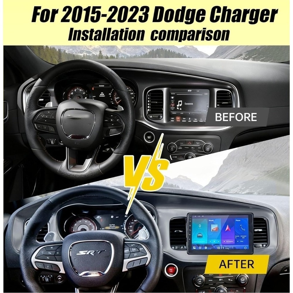 9" Android Auto Carplay Stereo 2015-2023 Dodge Charger 2+64GB Car‎ Radio GPS Cam - Picture 2 of 8